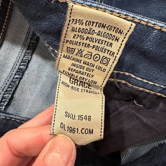 DL1961 Women's Grace High Rise Straight Denim Jeans Size 26 - Picture 4 of 12